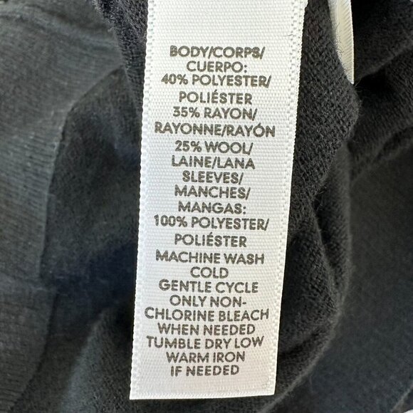 Ann Taylor Loft Sweater Size L Black Lace Long Sleeve Sheer Wool blend - Picture 11 of 12